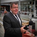 Malcom Hunt at work with sound meter