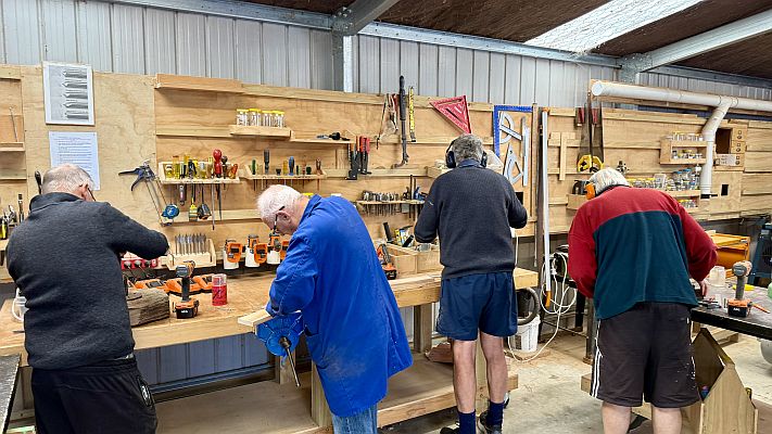 Members at work in the Porirua MenzShed workshop